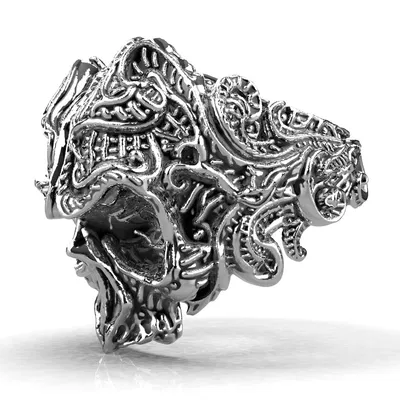 Mẫu 3D Nhẫn Đầu Lâu Gothic GP9 Sẵn Sàng In Trang Sức