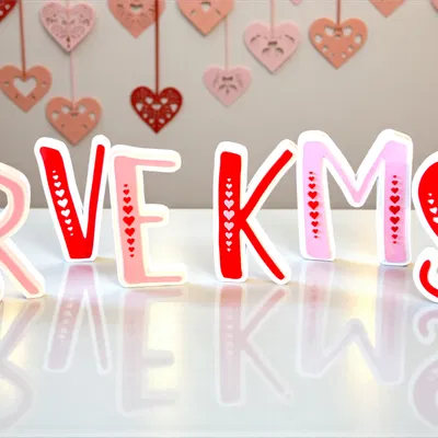 Bộ Chữ Cái Valentine Trái Tim & Ký Tự (A–Z) - Không Cần AMS