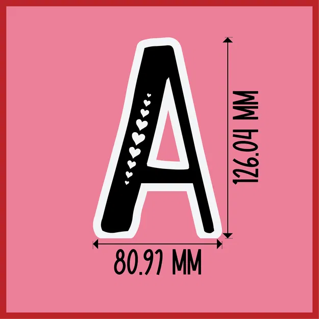 Bộ Chữ Cái Valentine Trái Tim & Ký Tự (A–Z) - Không Cần AMS - Image 3