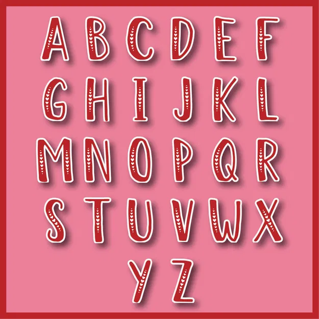 Bộ Chữ Cái Valentine Trái Tim & Ký Tự (A–Z) - Không Cần AMS - Image 4