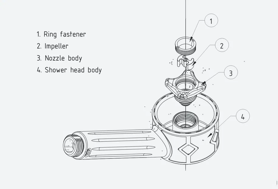 Đầu vòi sen massage với nozzle thay đổi được - Image 4
