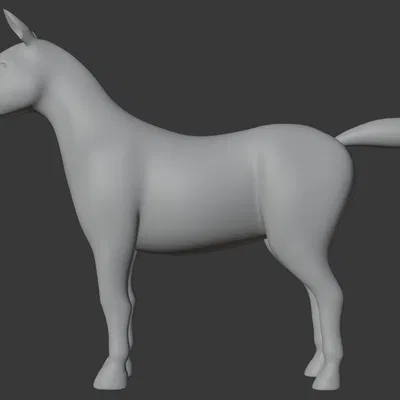 Horse Base Mesh cho Game/Animation và sẵn sàng 3D Print