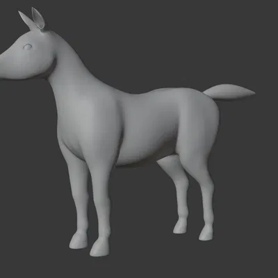 Horse Base Mesh cho Game/Animation và sẵn sàng 3D Print