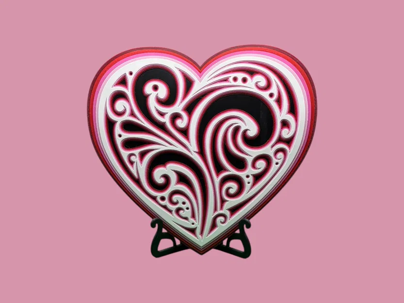 Trái Tim Filigree Trang Trí & Móc Khóa – Layered, Không Cần AMS - Image 3