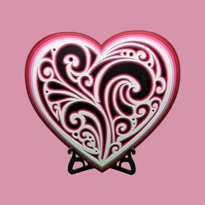 Trái Tim Filigree Trang Trí & Móc Khóa – Layered, Không Cần AMS