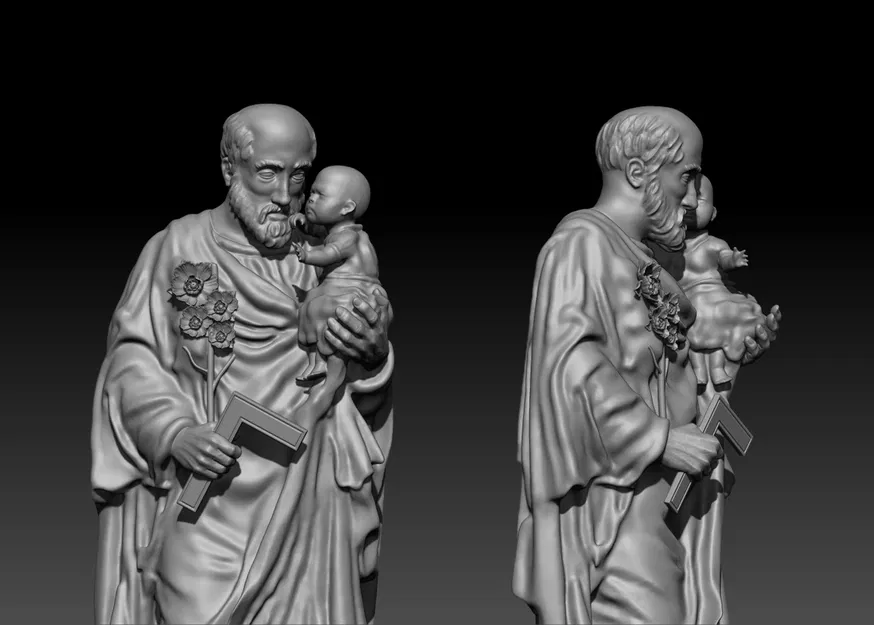 Tượng Thánh Giuse (Saint Joseph Statue) - Mẫu 3D sẵn sàng 3D Print - Image 2