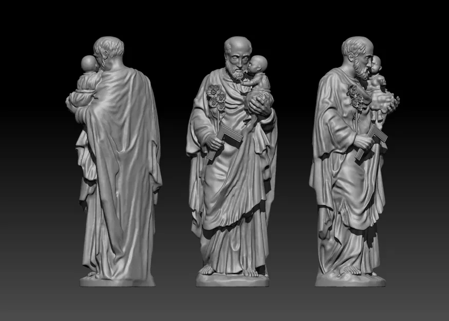 Tượng Thánh Giuse (Saint Joseph Statue) - Mẫu 3D sẵn sàng 3D Print - Image 3