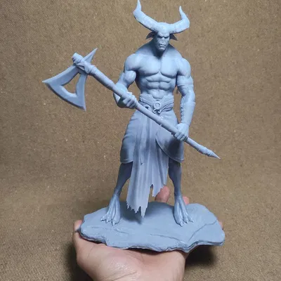 Horned Wolfman 3d Print ready – Mô hình sinh vật sẵn sàng in 3D