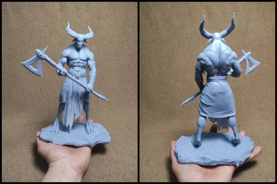 Horned Wolfman 3d Print ready – Mô hình sinh vật sẵn sàng in 3D - Image 3