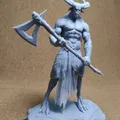 Horned Wolfman 3d Print ready – Mô hình sinh vật sẵn sàng in 3D - Thumbnail 4