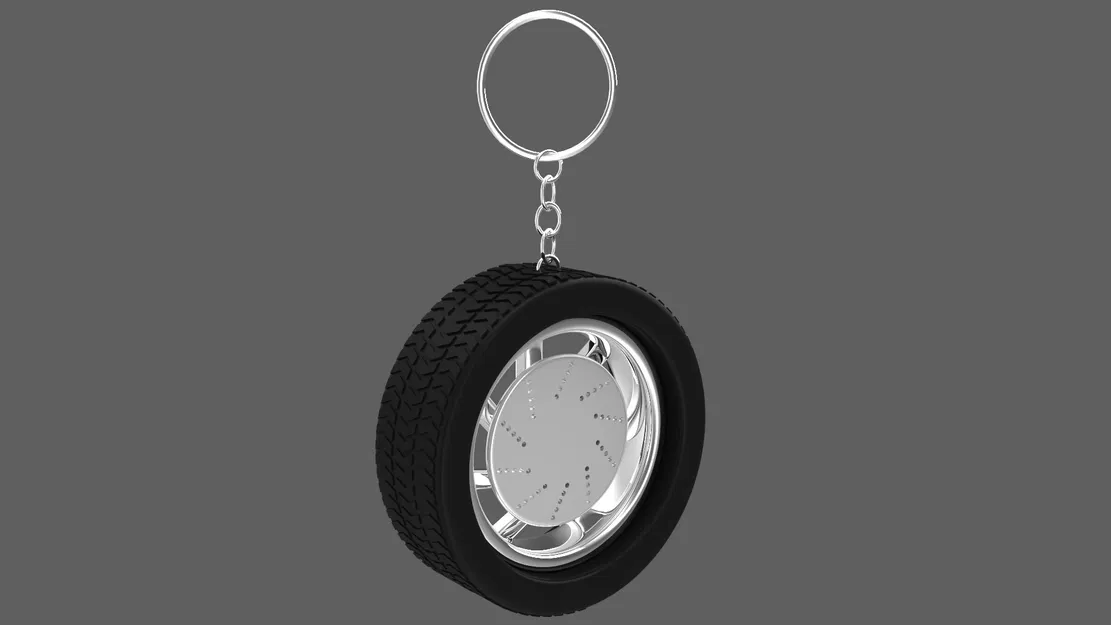 Móc khóa Simple Silver Wheel 3 (Bánh xe bạc đơn giản) - Image 2