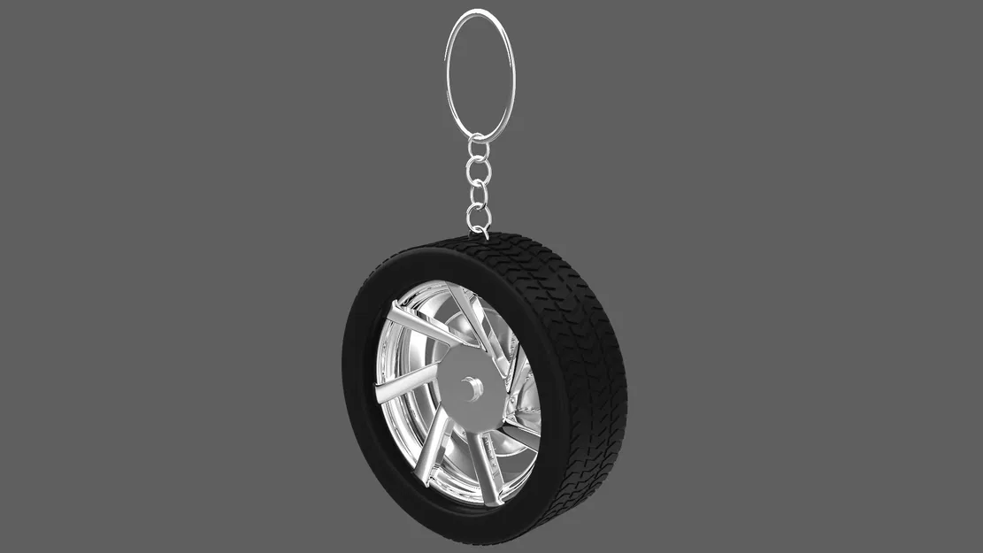 Móc khóa Simple Silver Wheel 3 (Bánh xe bạc đơn giản) - Image 3