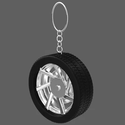 Móc khóa Simple Silver Wheel 3 (Bánh xe bạc đơn giản)