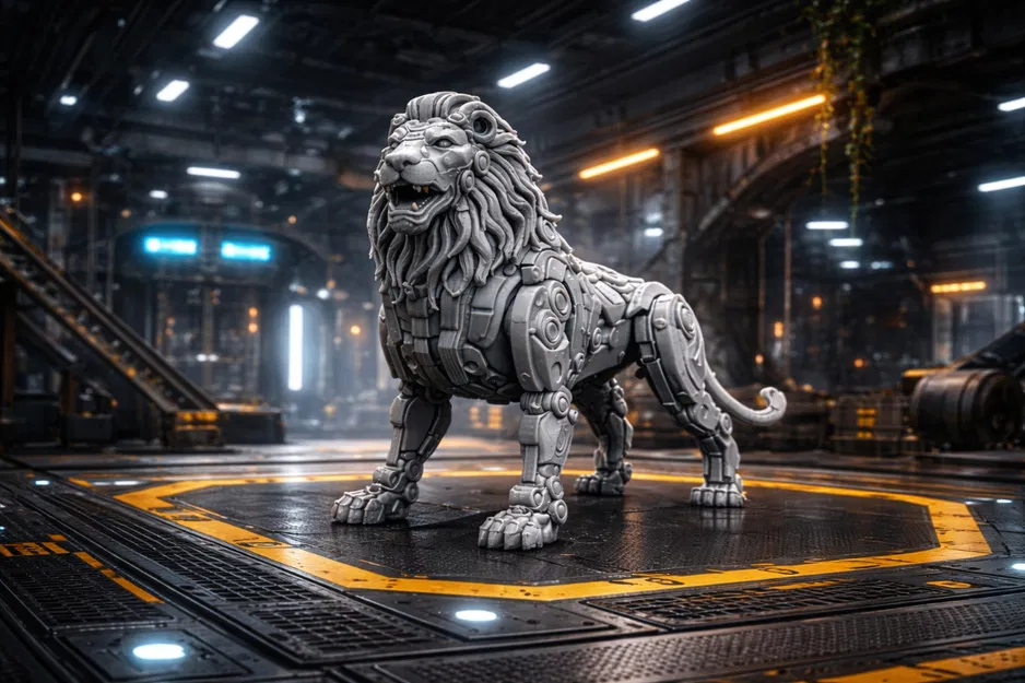Mech LION – Sư tử cơ khí tối ưu cho in 3D FDM - Image 1