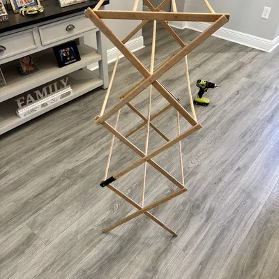 Giá phơi đồ gỗ gấp – Bracket sửa chữa chân bị gãy (in 3D)