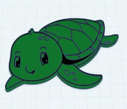 Rùa con (Baby Turtle) - Bản phác thảo đường viền - Image 1