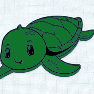 Rùa con (Baby Turtle) - Bản phác thảo đường viền