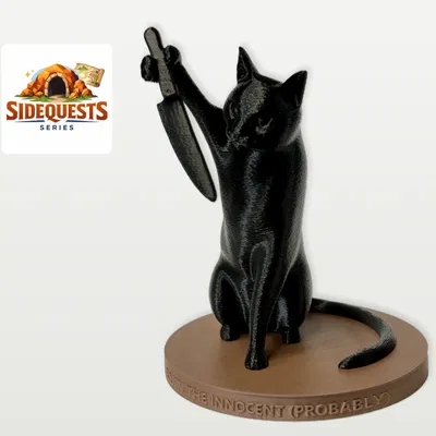 Tượng Mèo Hài Hước Cầm Dao: Phá Tan Sự Ngây Thơ (Chắc Vậy)