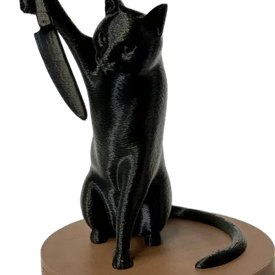 Tượng Mèo Hài Hước Cầm Dao: Phá Tan Sự Ngây Thơ (Chắc Vậy)