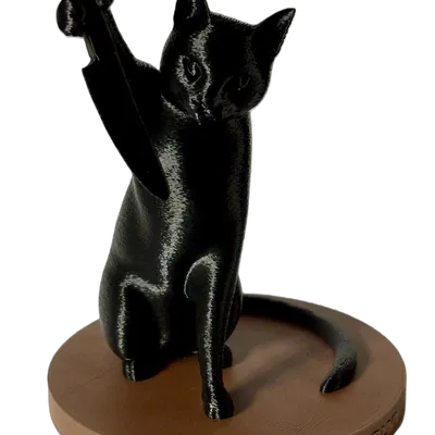 Tượng Mèo Hài Hước Cầm Dao: Phá Tan Sự Ngây Thơ (Chắc Vậy)