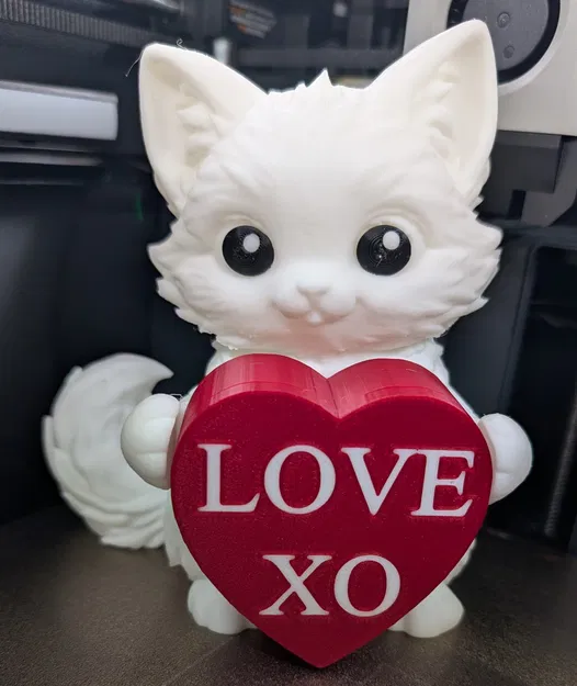 Đèn mèo con lông xù Valentine (Furry Valentines day kitten light) - Image 1