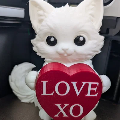 Đèn mèo con lông xù Valentine (Furry Valentines day kitten light)