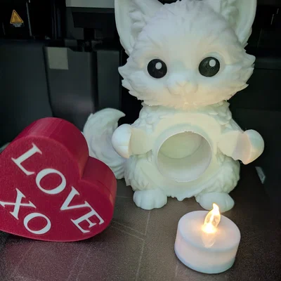 Đèn mèo con lông xù Valentine (Furry Valentines day kitten light)