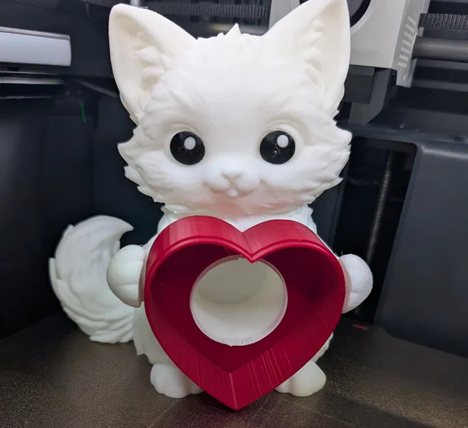 Đèn mèo con lông xù Valentine (Furry Valentines day kitten light) - Image 5