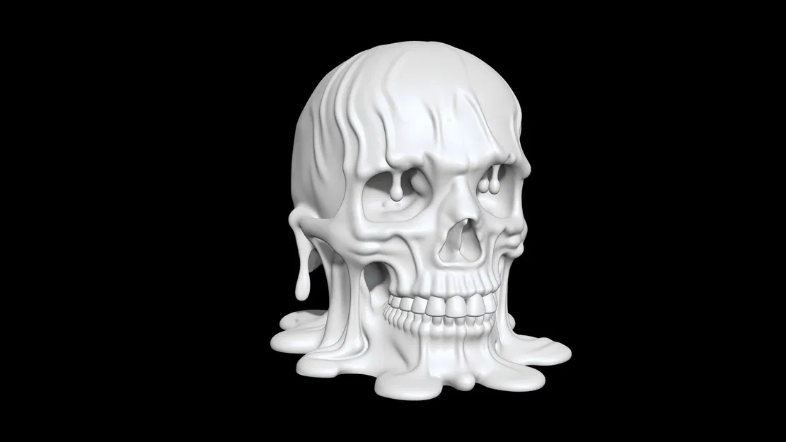 Mô hình 3D in được: Melting Skull (Hộp sọ tan chảy) - Image 3