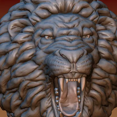 Đầu sư tử sẵn sàng để in 3D