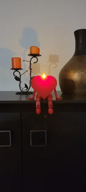Đế nến tealight LED hình tim cho Ngày Valentine - Image 1