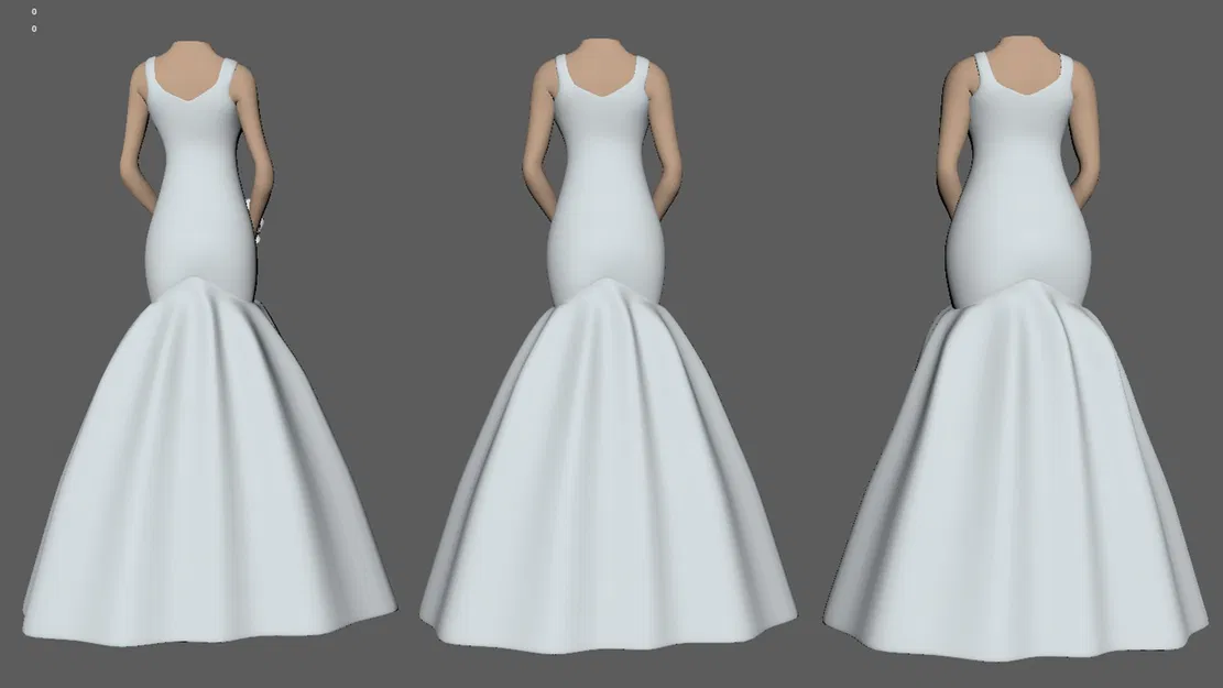 Mẫu 3D Cô Dâu 2 với 3 kích cỡ thân, sẵn sàng để 3D Print - Image 3
