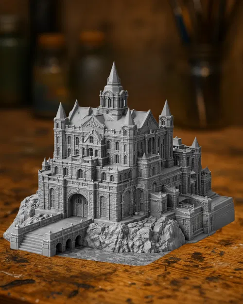 Diorama Lâu đài Gothic trên Vách đá - Image 1