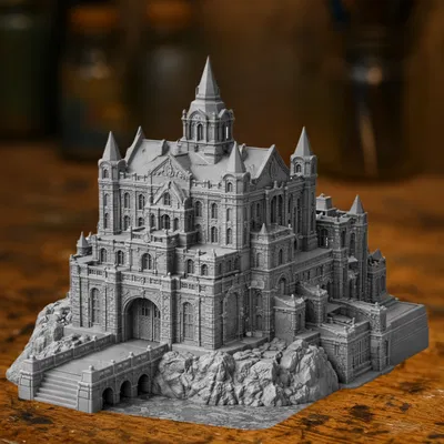 Diorama Lâu đài Gothic trên Vách đá