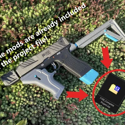 Flick 19X kèm MODS! Đồ chơi súng lục bắn được, open-source (kèm CAD)