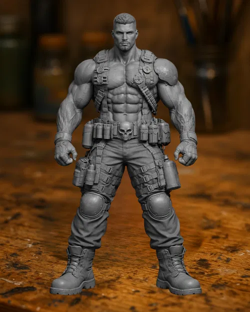 Tượng Lính Chiến Thuật – Chiến Binh Đặc Nhiệm Cơ Bắp - Image 1