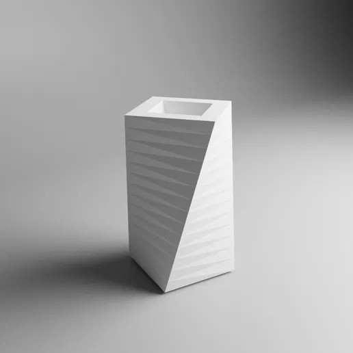 Chậu cây (planter) khối lập phương xoắn - Image 1