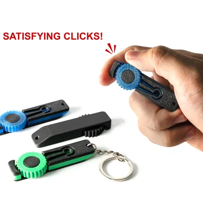 Móc khóa fidget clicky in liền khối (Print in Place Clicky Fidget Keychain)