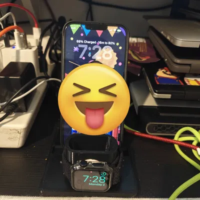 Giá đỡ iPhone & sạc Apple Watch dùng Anker Qi2 wireless (stand)