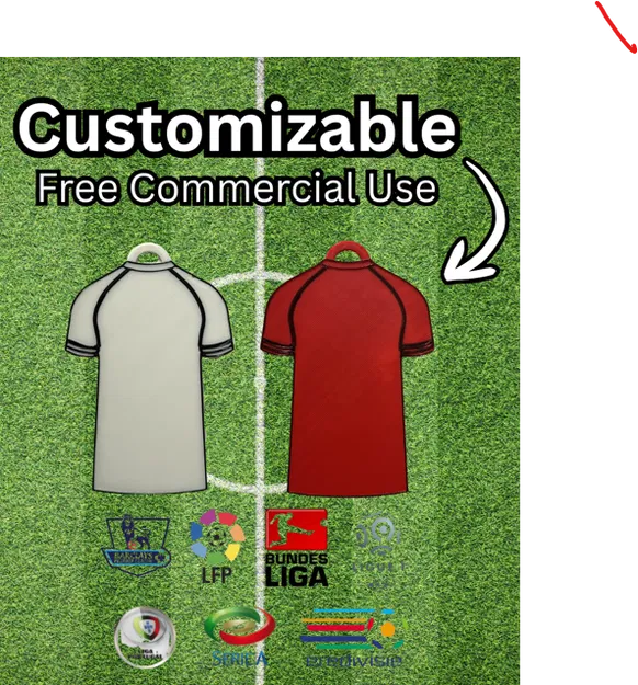 Móc khóa áo đấu bóng đá trơn có thể tùy biến - Image 1