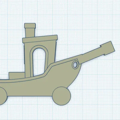 Flat Benchy Tank – Benchy bánh xe kèm súng tank