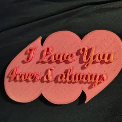 Trái tim “I Love You 4ever &Always” (chữ nổi, 2 trái tim)