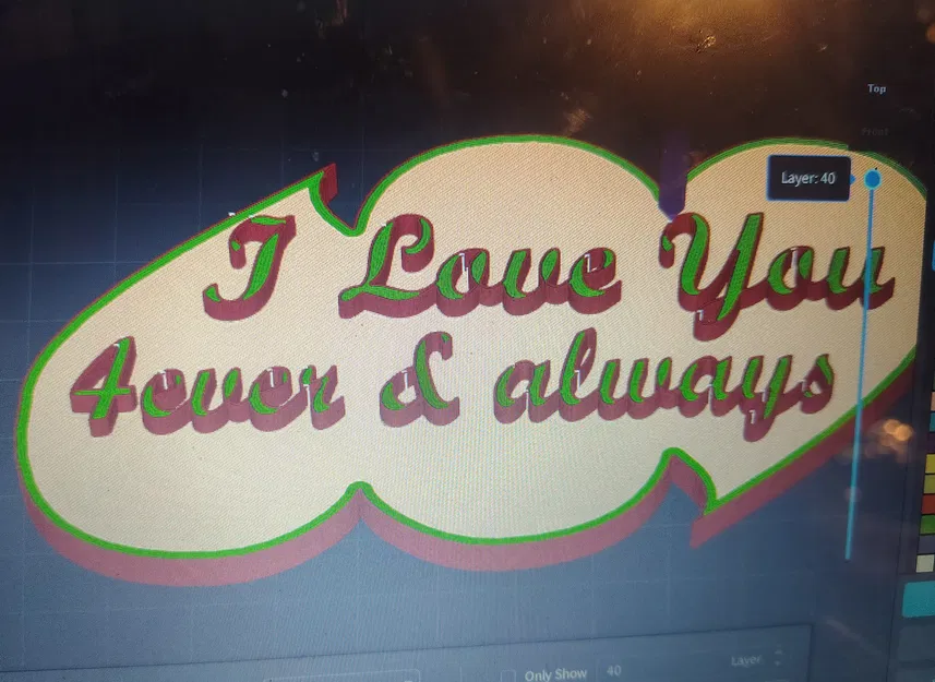 Trái tim “I Love You 4ever &Always” (chữ nổi, 2 trái tim) - Image 2