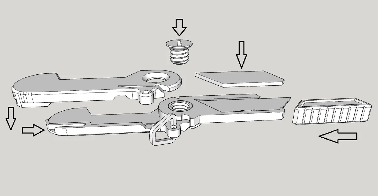 Giá giữ lưỡi dao khóa vòng kéo (Ring Pull Lock Blade Holder) - Image 4