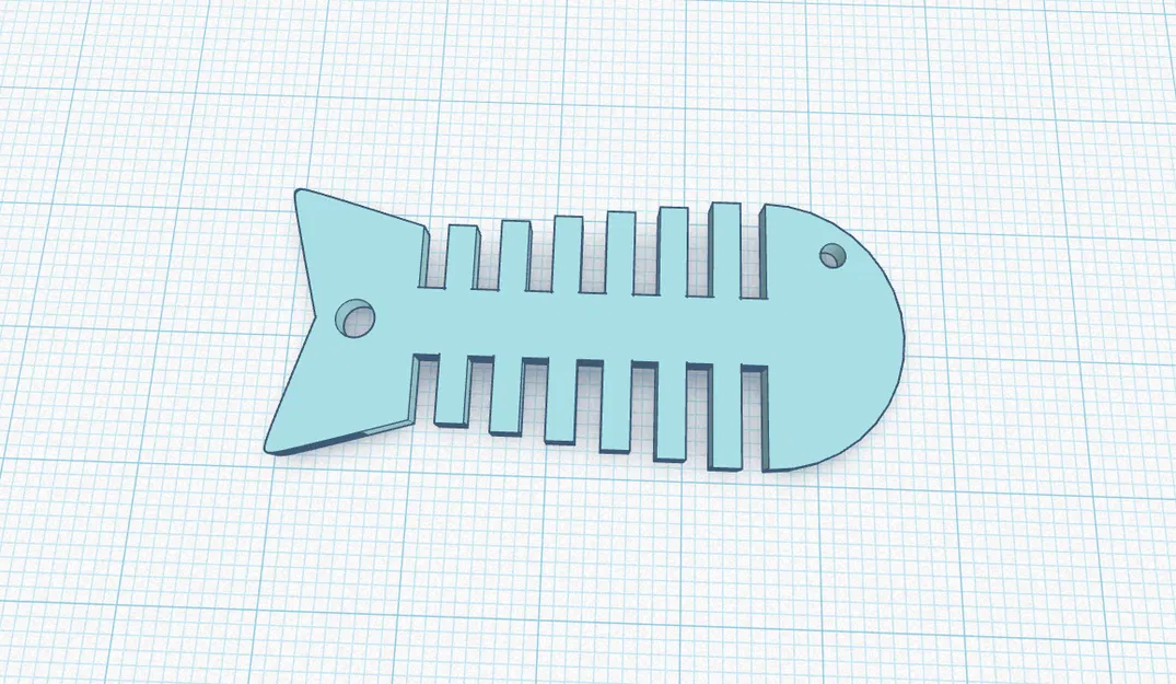 Keychain F1SH – Móc khóa bộ xương cá phẳng - Image 1