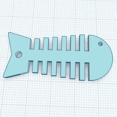 Keychain F1SH – Móc khóa bộ xương cá phẳng