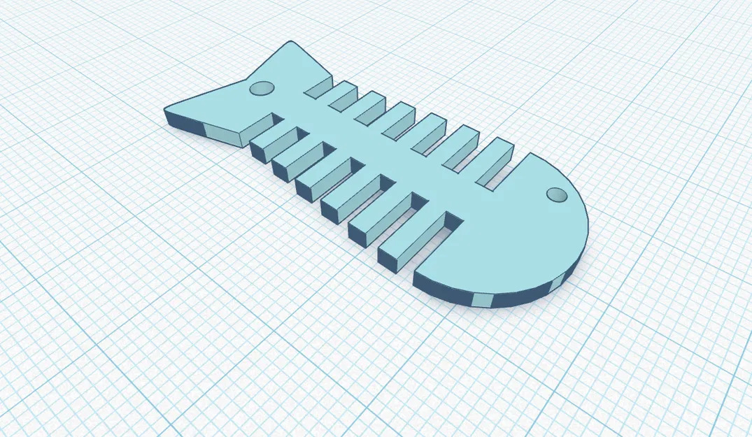 Keychain F1SH – Móc khóa bộ xương cá phẳng - Image 2