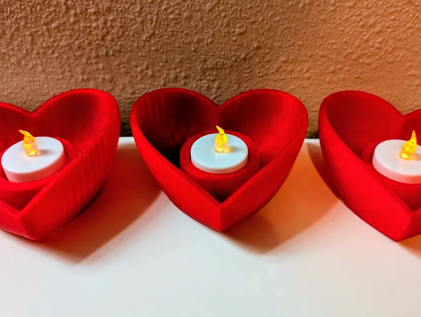 Đế nến LED tealight hình trái tim - Image 5