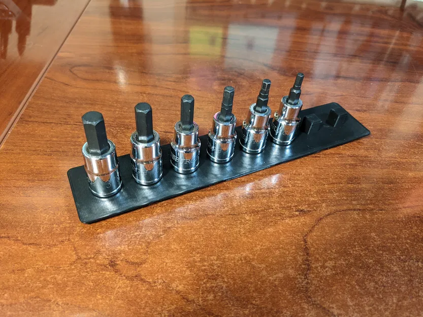 Gridfinity ổ tuýp nghiêng & dọc 1/4 (remix) - Image 1