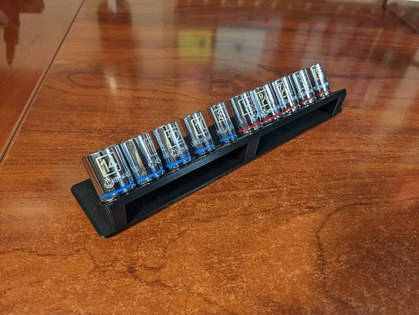 Gridfinity ổ tuýp nghiêng & dọc 1/4 (remix) - Image 2